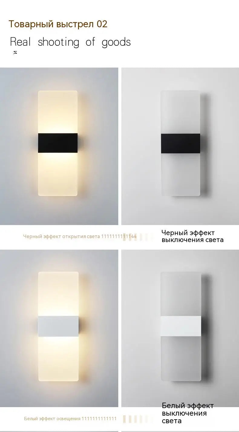 Modern style indoor LED aluminum body matte acrylic hotel corridor bedroom bedside right-angle rounded wall lamp