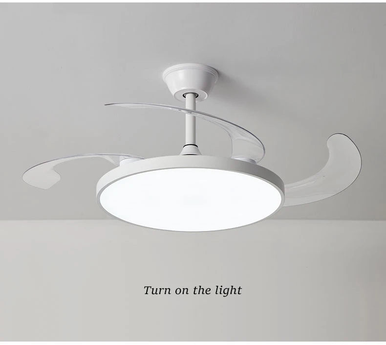 Electric Fan Chandelier Led Ceiling Lamp Room Decoration Dining Table Living Home Silent Bedroom Circulator Fan Light Fixture