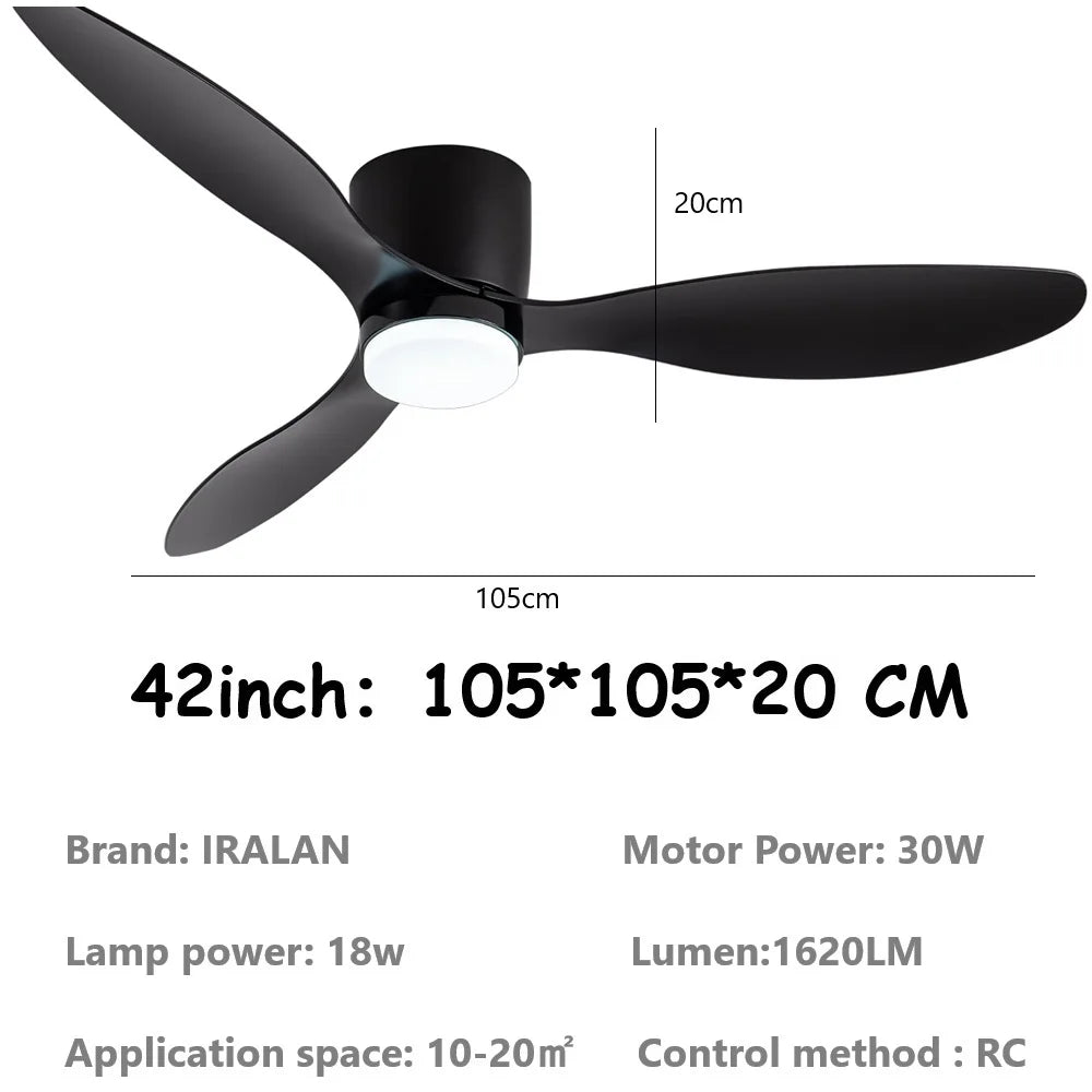 Jelena LED Ceiling Fan Light 6th Gear Wind Speed Living Room Bedroom Household Modern Ceiling Electric fan with Remote Control