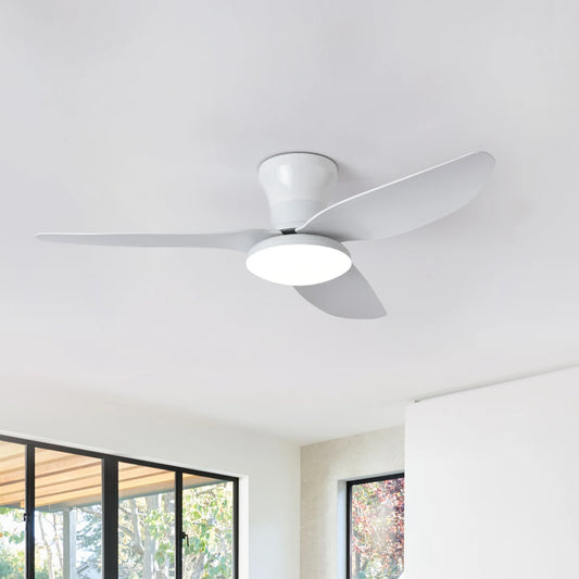 40inch Smart Bedroom LED Ceiling Fans Lights with Remote Control 6 Speeds Wind 3 Blades Dimmable Indoor Ceiling Fan Black White