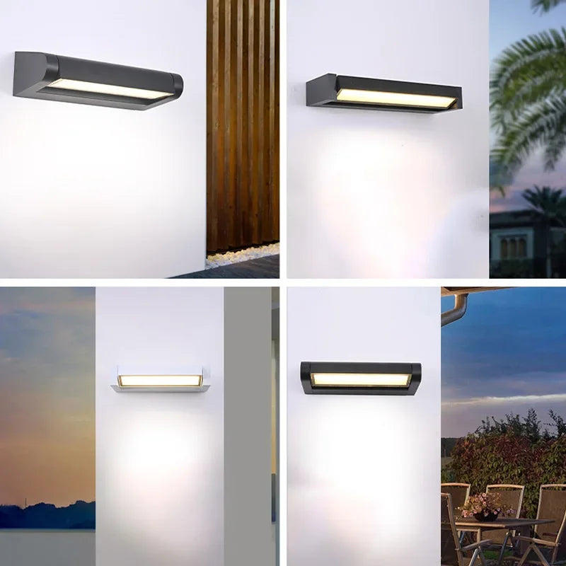 2025 new model. Outdoor waterproof wall lamp. Can rotate. Aluminum and glass materials. 18W, minimalist landscape light