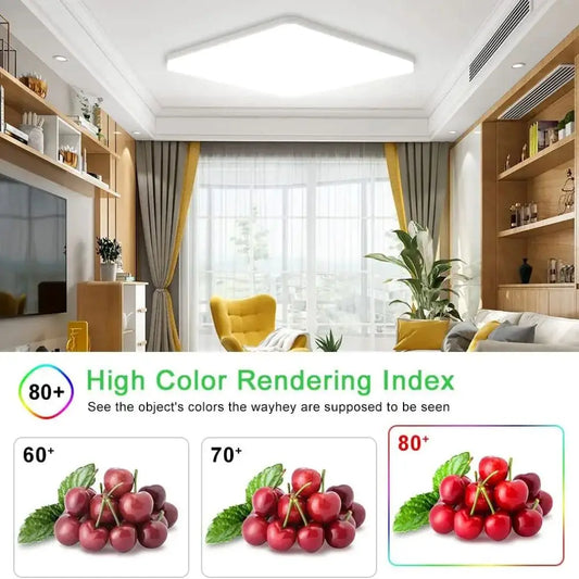 LED Ceiling Lamp 18-48W Flush Mount Fixture 3000K-6000K Daylight Modern Home Lighting for Bedroom Living Room Kitchen Hallway