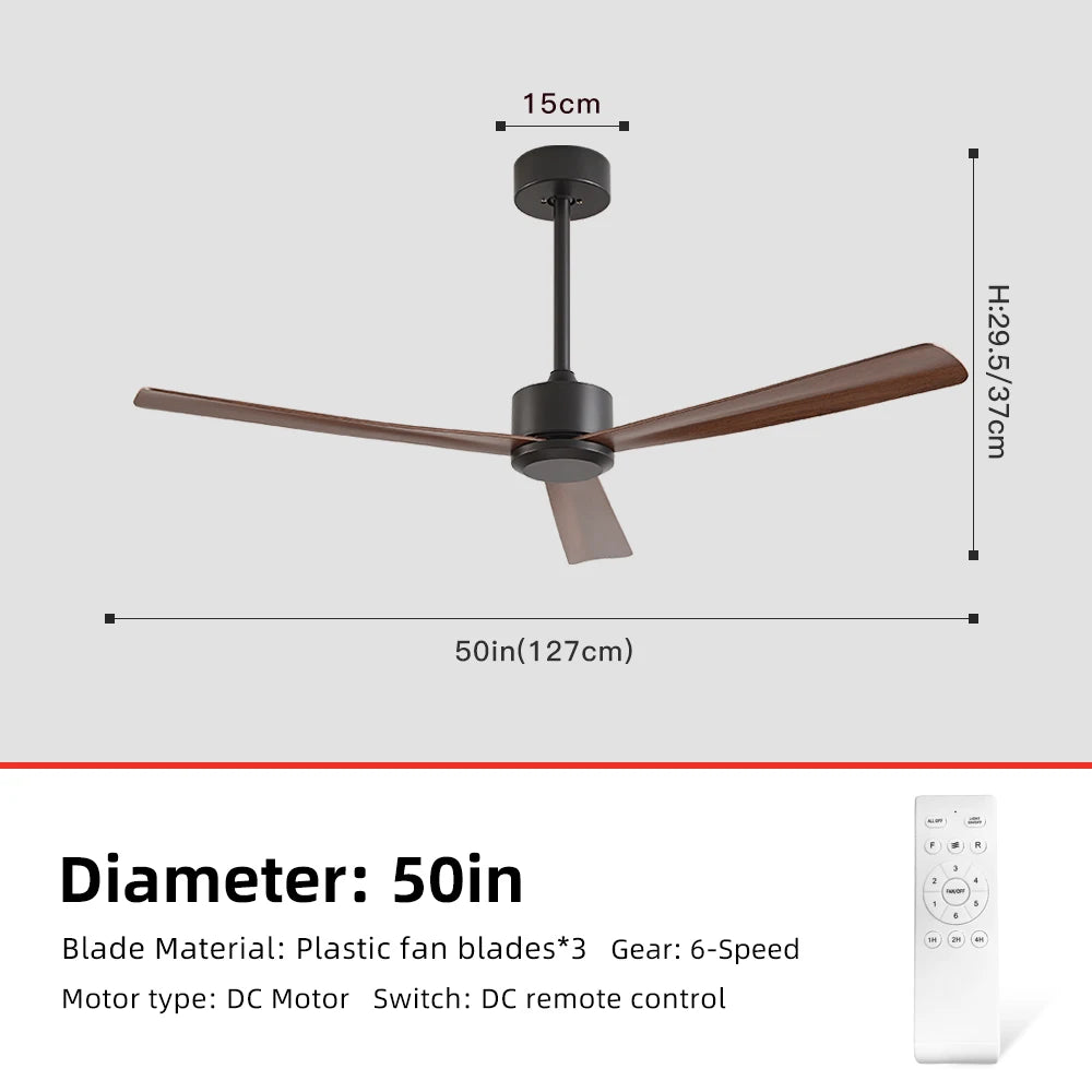 50 Inch Inverter Ceiling Fan: 6 - Speed Remote, Silent, Energy - Saving for Living & Dining Rooms, Boasting Sleek Modern Design