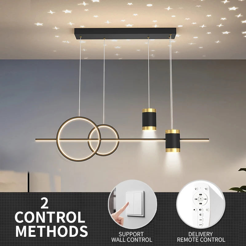 Restaurant Lighting 100cm Long Strip Decoration Dining Table Light Living Room Restaurant Modern LED Pendant Light Fixture Light