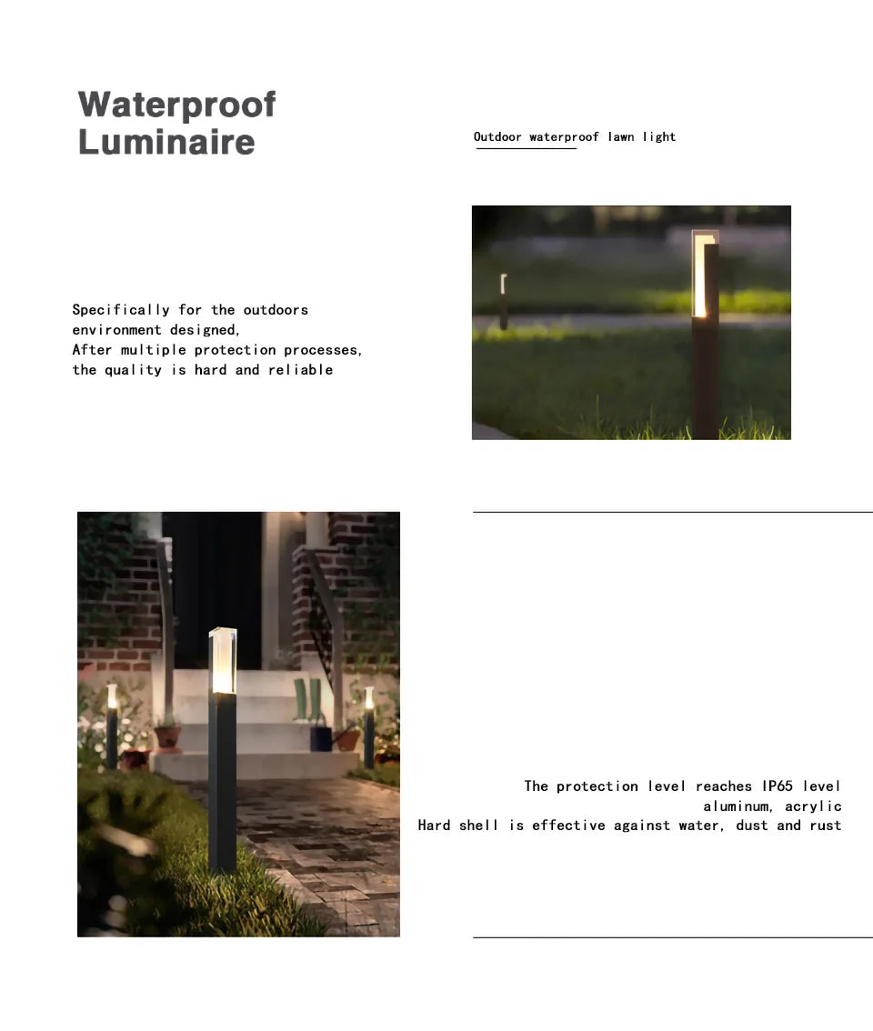 Outdoor iP65 waterproof lawn light LED 10W aluminum acrylic light, park square garden courtyard landscape light AC85-265V