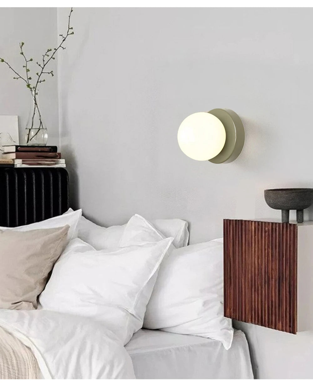 Nordic LED Glass Wall Lamp Minimalist G9 Base Orb Sconce For Bedroom Study Hallway Staircase Aisle Entrance Lighting Fixtures