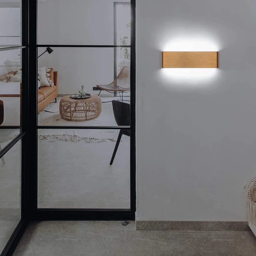12W LED Indoor Wall Lamp Brushed Gold/Coffee Aluminum Wall Light Up and Down or Left and Right Glow Decorative Lighting Fixtures