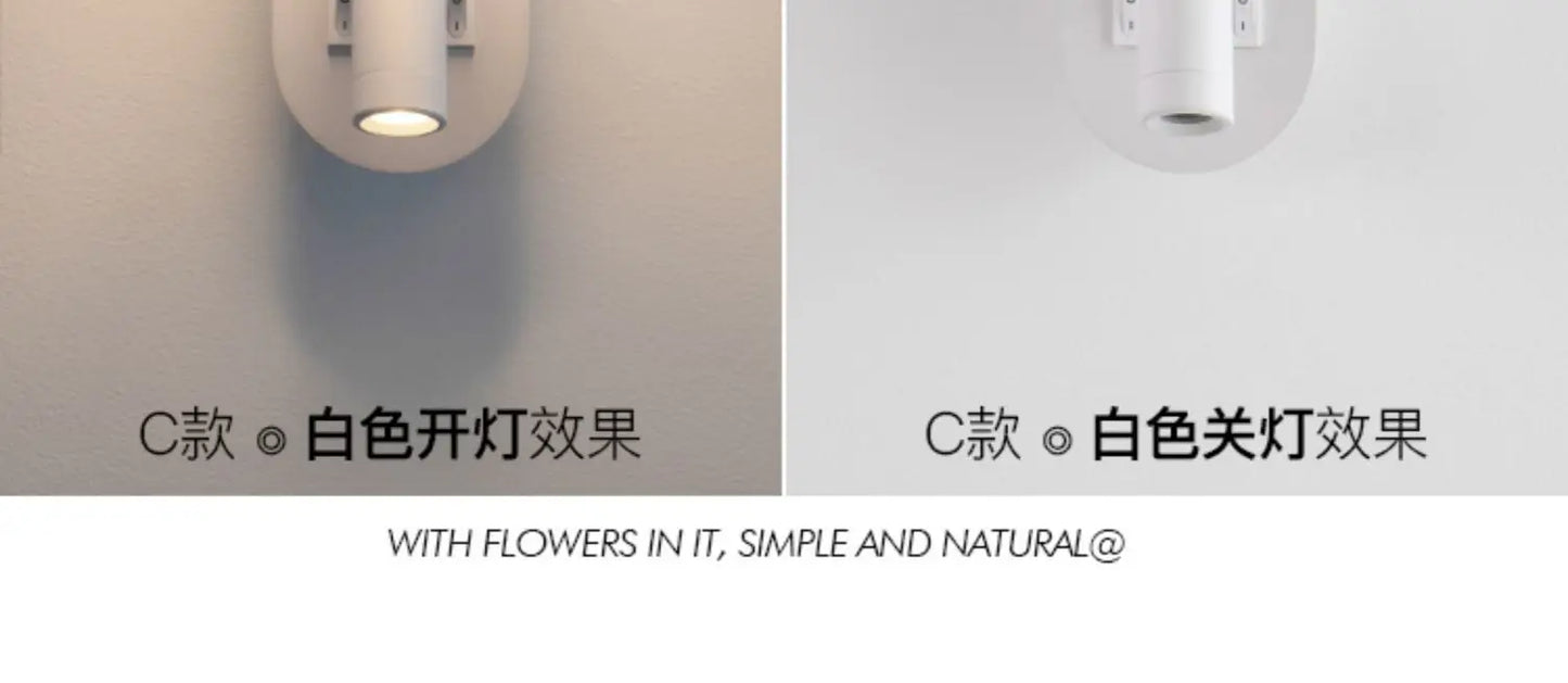 New Minimalist Wall Lamp Rotatable Spotlight Creative Bedroom Bedside Lamp Design Modern Led Wall Sconce ligjt for Hotel Rooms
