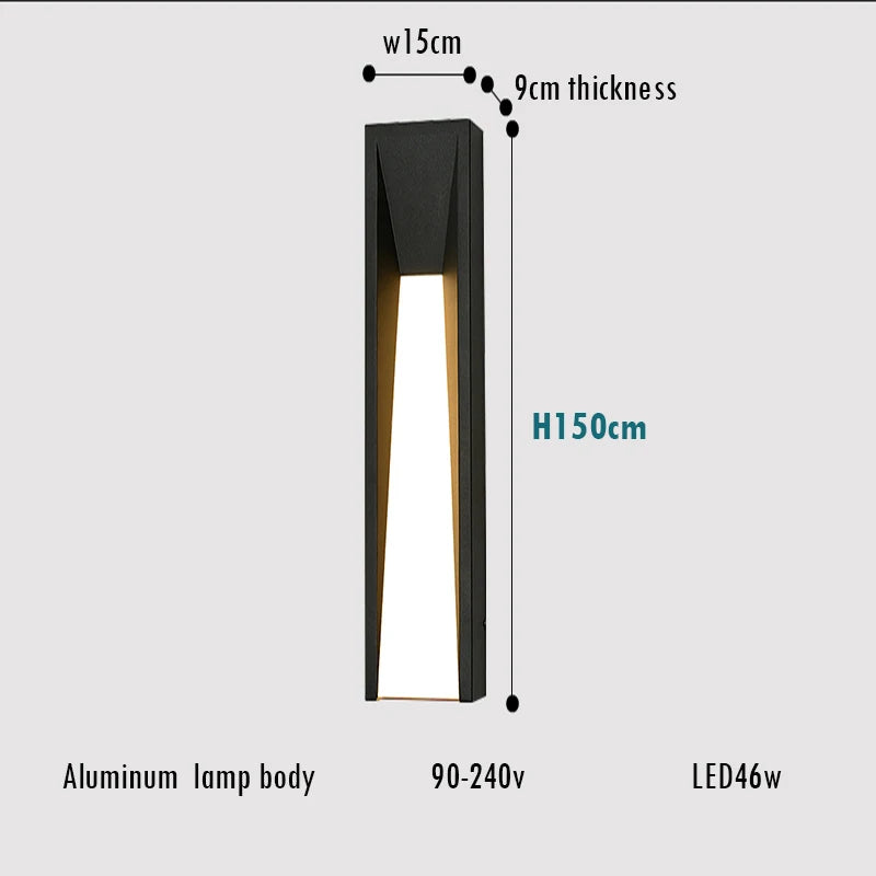Outdoor Wall Lamp LED Black Lighting Exterior Light Fixtures AC110 220V Porch Lights Wall Mounted Garden Lamp for Patio Entryway