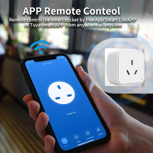 TUYA Australian and New Zealand standard smart socket voice control, wifi, mobile phone remote timing control