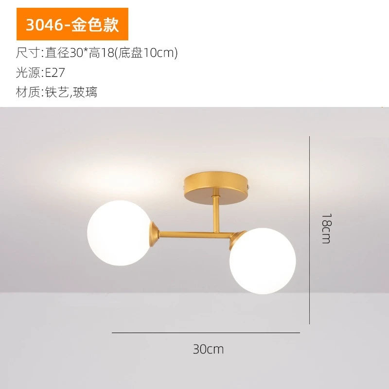 Glass ball Ceiling Lamp Home Deco Interior Lighting For Bedroom Living Room Dining Table Cloakroom Corridor Nordic Ceiling Light