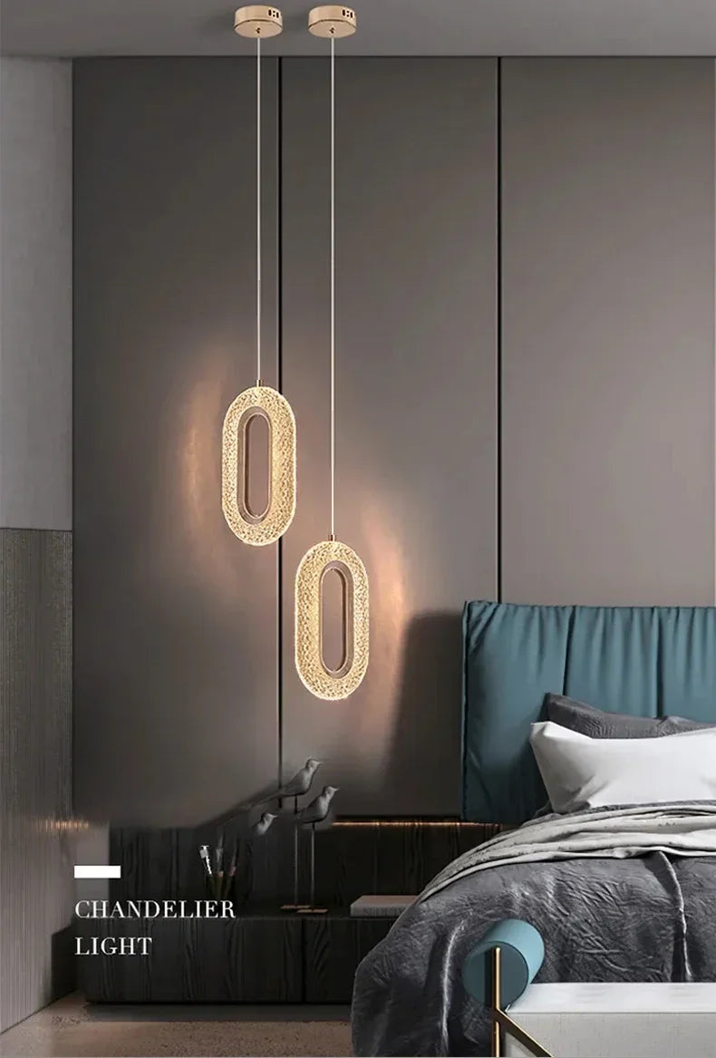 Modern Bedside Pendant Light, Long Line Living Room Background Wall Light, Study Pendant Light, Bedroom Interior Lighting