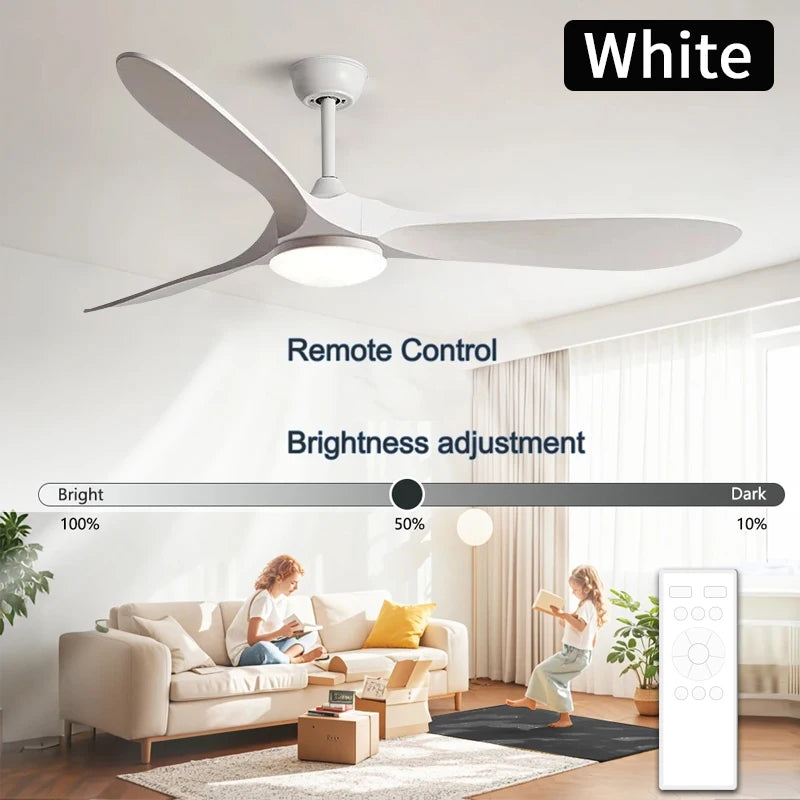 42/52 Inch Ceiling Light, 3 ABS Blade DC Brushless Motor Ceiling Fan, with 24W Light, Living Room Dining Room Indoor Fan Light