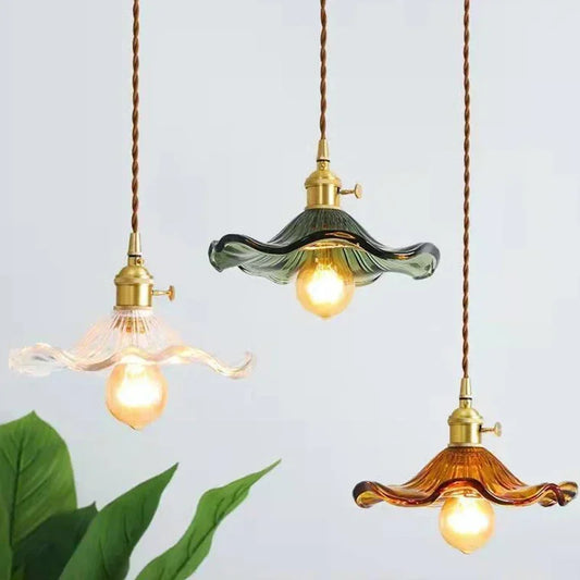 Nordic Minimalism LED Pendant Light Fixtures Bedroom for Living Room Bar Colorful Glass Copper Hanging Lamp Lights
