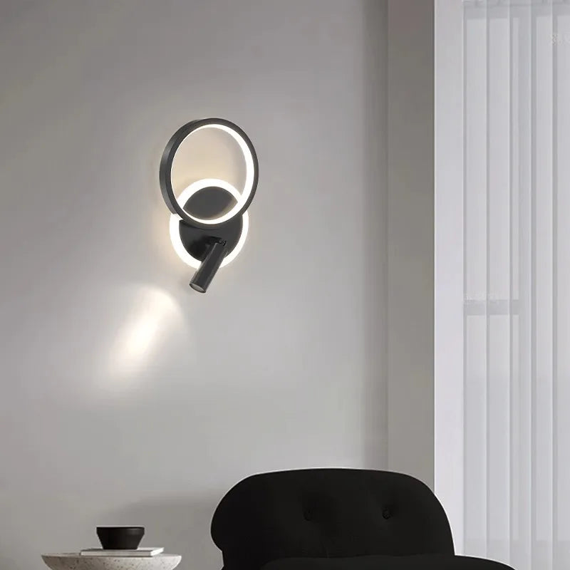 Bedside Lamp Modern Simple Creative Living Room Background Wall Stairwell Wall Lamp Nordic Network Red Corridor Wall Light