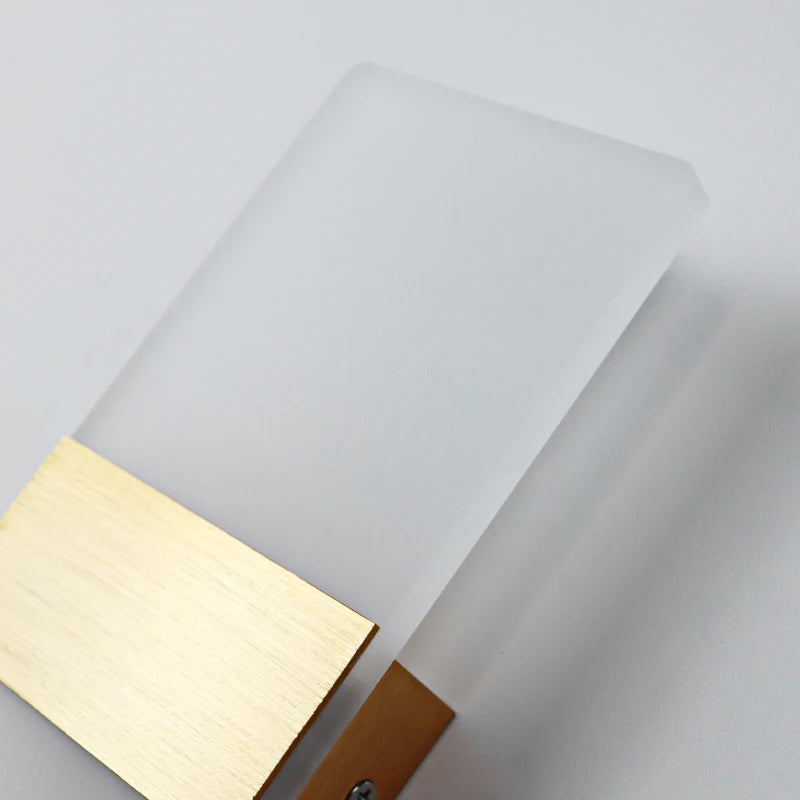 Modern style indoor LED aluminum body matte acrylic hotel corridor bedroom bedside right-angle rounded wall lamp