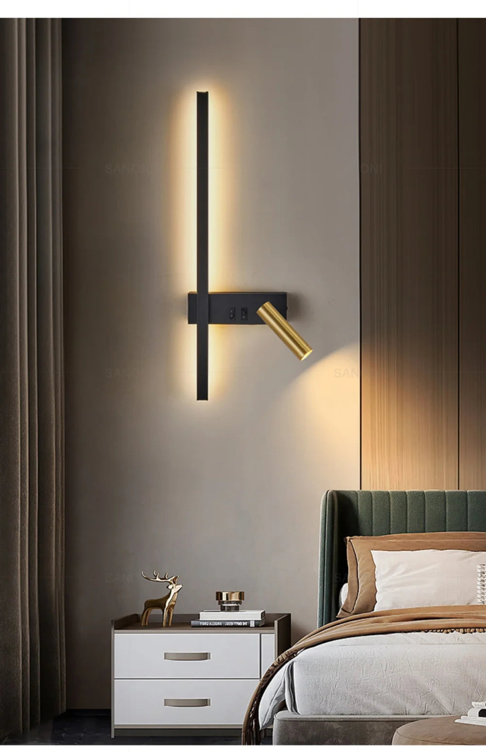 Modern Adjustable LED Wall Sconce For Bedroom Bedside Living Sofa Background Wall Lamp Luster Lighting Fixture Home Decoratioan