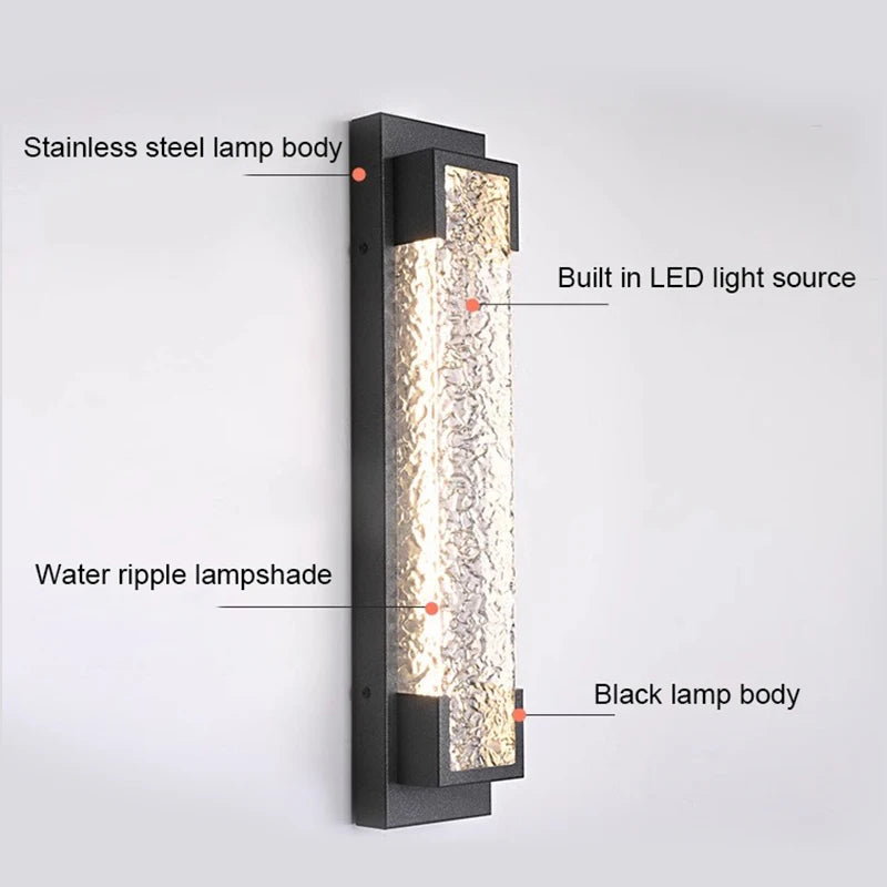 Outdoor wall light LED waterproof garage stainless steel garden terrace 110V 220V external wall porch balcony courtyard light