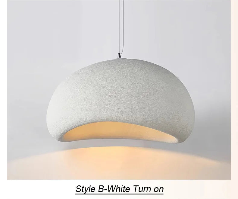 Nordic Wabi Sabi E27 Pendant Lights Dining Room Bedroom Chandelier Lustre Bar Suspend Lamp Home Decor Loft Hanging Light Fixture