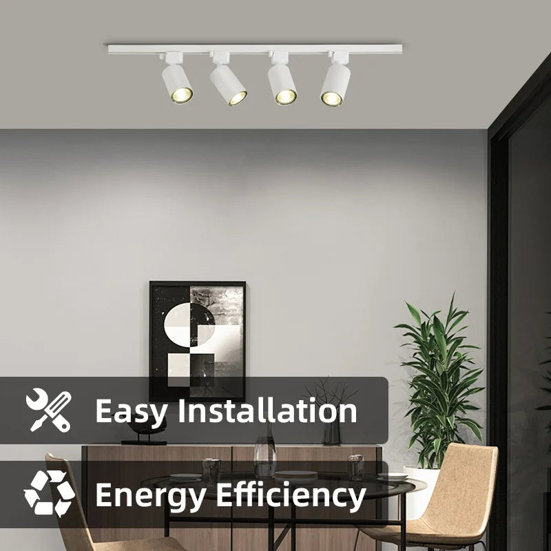 Full Set Track Light Led Ceiling Rail Lights Replaceable GU10 Light Source Spotlight for Living Room Bedroom Led Spot Track Lamp