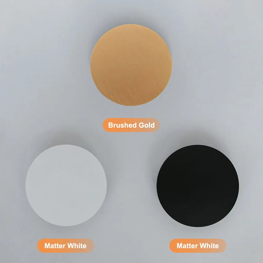 Modern Round Wall Lamp 15cm/20cm LED Black/White/Gold Aluminum Acrylic Light Fixture Easy Install for Living Room Bedroom 