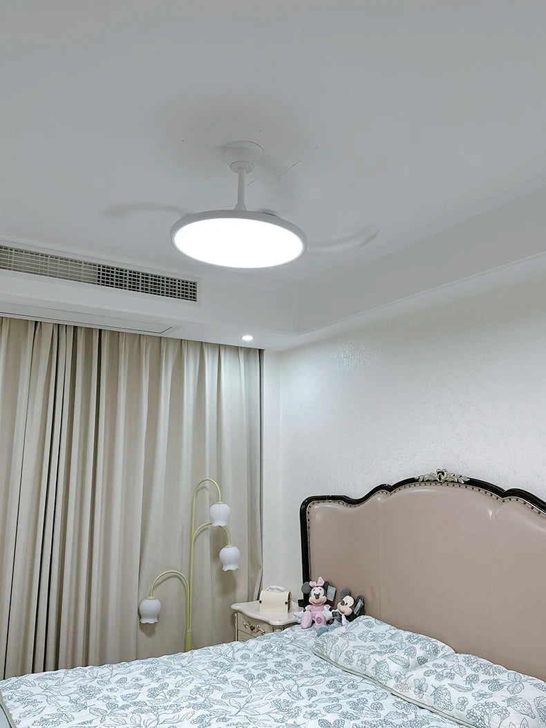 Electric Fan Chandelier Led Ceiling Lamp Room Decoration Dining Table Living Home Silent Bedroom Circulator Fan Light Fixture