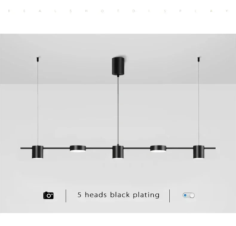 Modern LED Pendant Light, Kitchen Island Dimmable Pendant Light, Black/gold, Lighting Decorative Table Lamp, with Remote Control