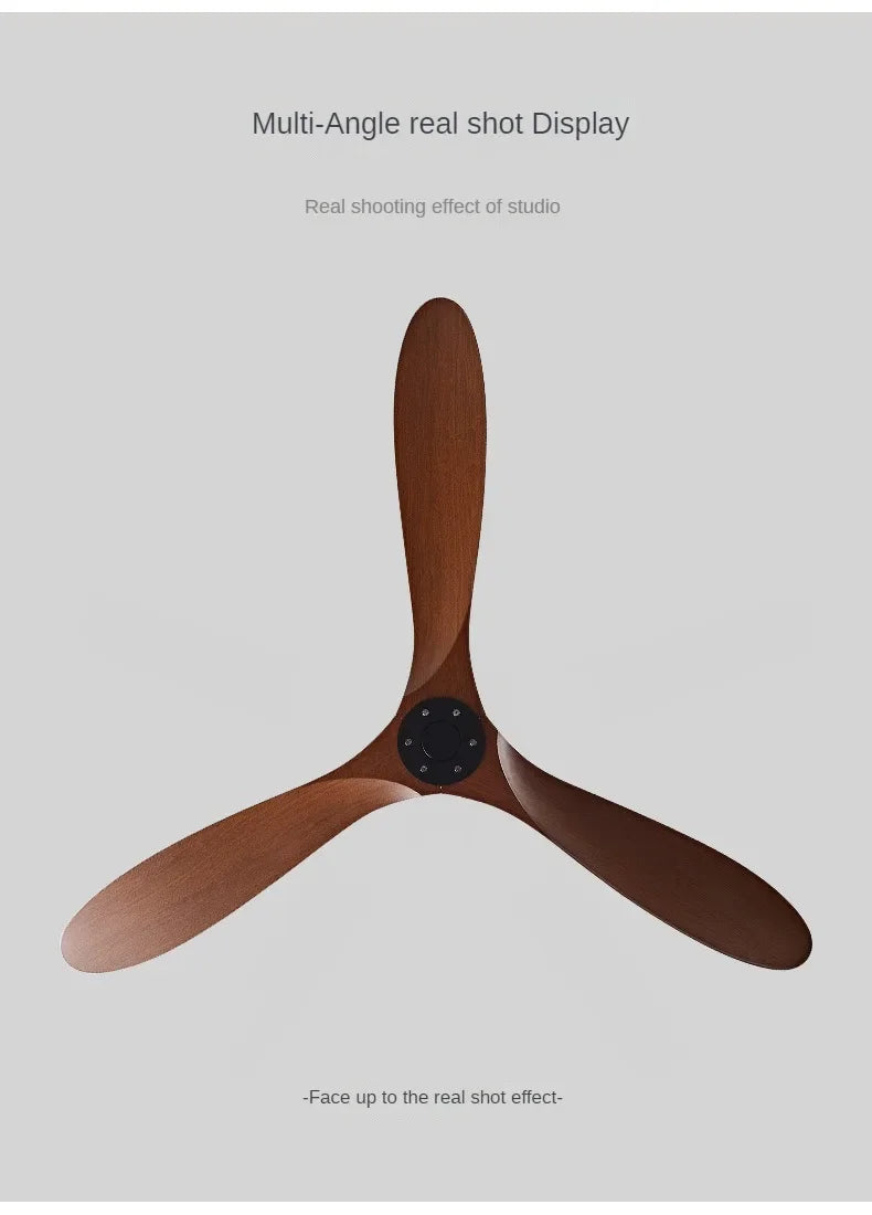 American Retro Ceiling Fan, Nordic Living Room, Dining Room, Industrial Variable Frequency Dimming Remote Control Electric Fan