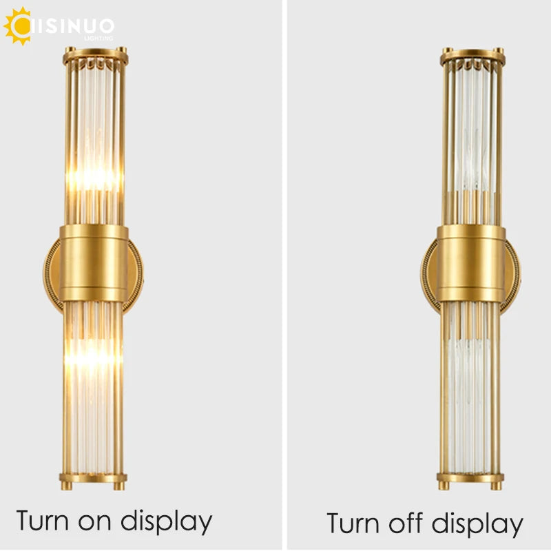 Copper Wall Sconce Light Indoor Wall Mount Lamp E14 Base Wall Fixture for Bedroom Living Room Balcony Hallway Decoration 96V240V