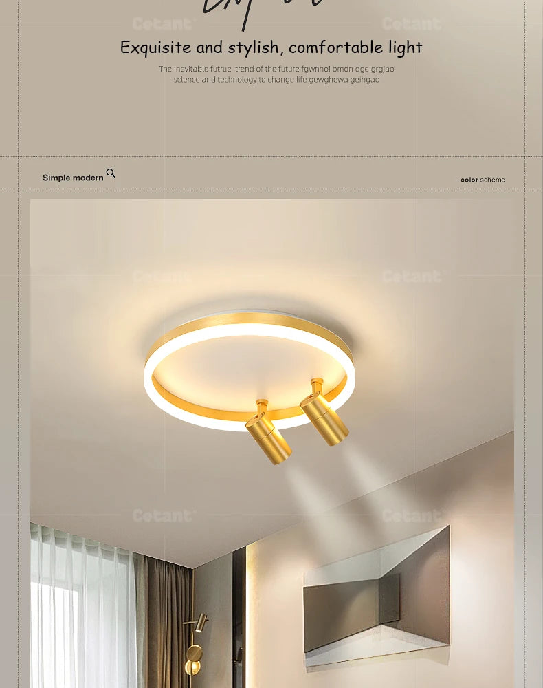 Modern LED Ceiling Lamp With Spotlight Chandelier For Bedroom Living Dining Room Aisle Home Decor Indoor Lighting Fixture Luster