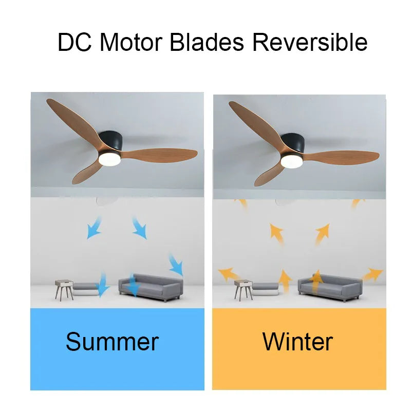 Ceiling Fans With Light No Light DC Motor 6 Speeds Timing Fans 20CM Low Floor Loft Remote Control Decorative Led Fan With Light