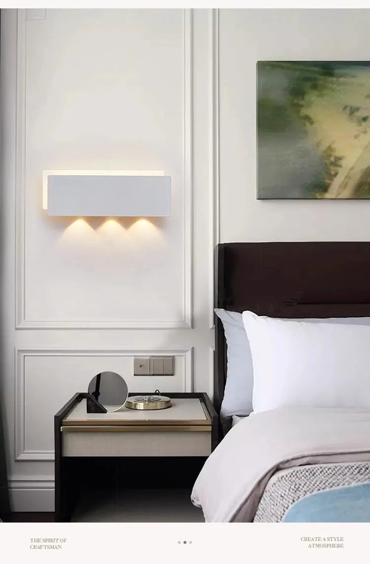 Nordic minimalist creative personality long strip wall lamp modern simple living room aisle bedroom bedside lamp background wall