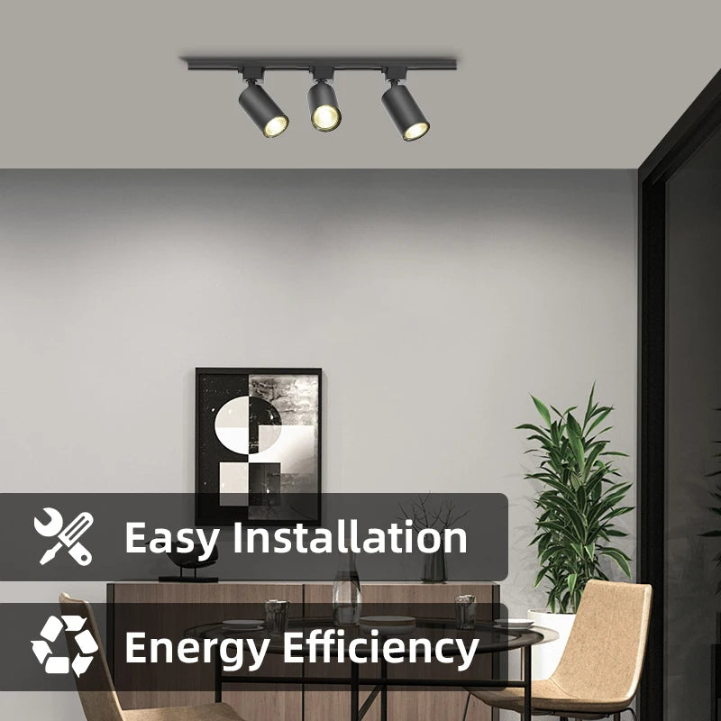 Full Set Track Light Led Ceiling Rail Lights Replaceable GU10 Light Source Spotlight for Living Room Bedroom Led Spot Track Lamp