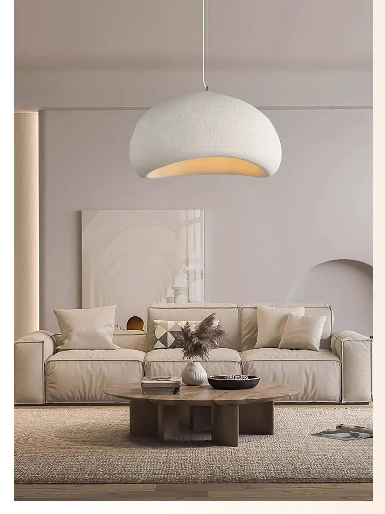 Nordic Wabi Sabi E27 Pendant Lights Dining Room Bedroom Chandelier Lustre Bar Suspend Lamp Home Decor Loft Hanging Light Fixture
