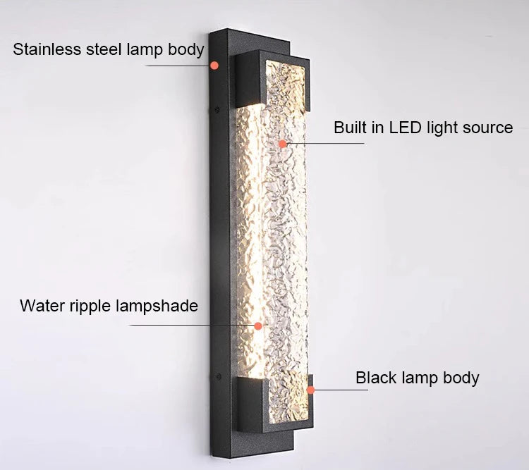 Outdoor wall light LED waterproof garage stainless steel garden terrace 110V 220V external wall porch balcony courtyard light