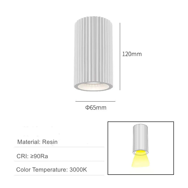 Minimalist Nordic Cylindrical Downlight Surface Mounted Resin Ceiling Lamp GU10 Grid Spotlight Corridor Living Room Home Decor