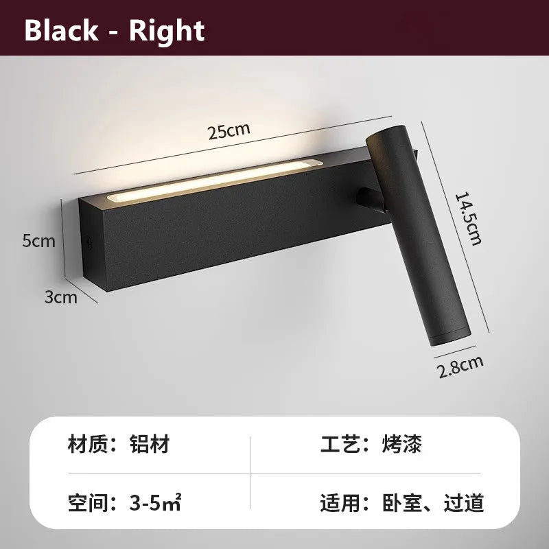 Bedroom Headboard LED Wall Light Atmosphere Light Modern Simple Living Room Background Wall Light Corridor Wall Spotlights