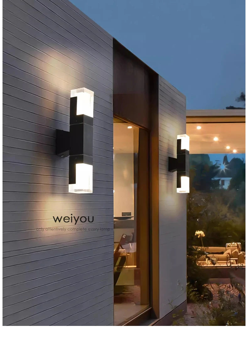 Aluminum PIR sensor outdoor wall lamp waterproof staircase hallway minimalist exterior wall lamp courtyard balcony wall lamp