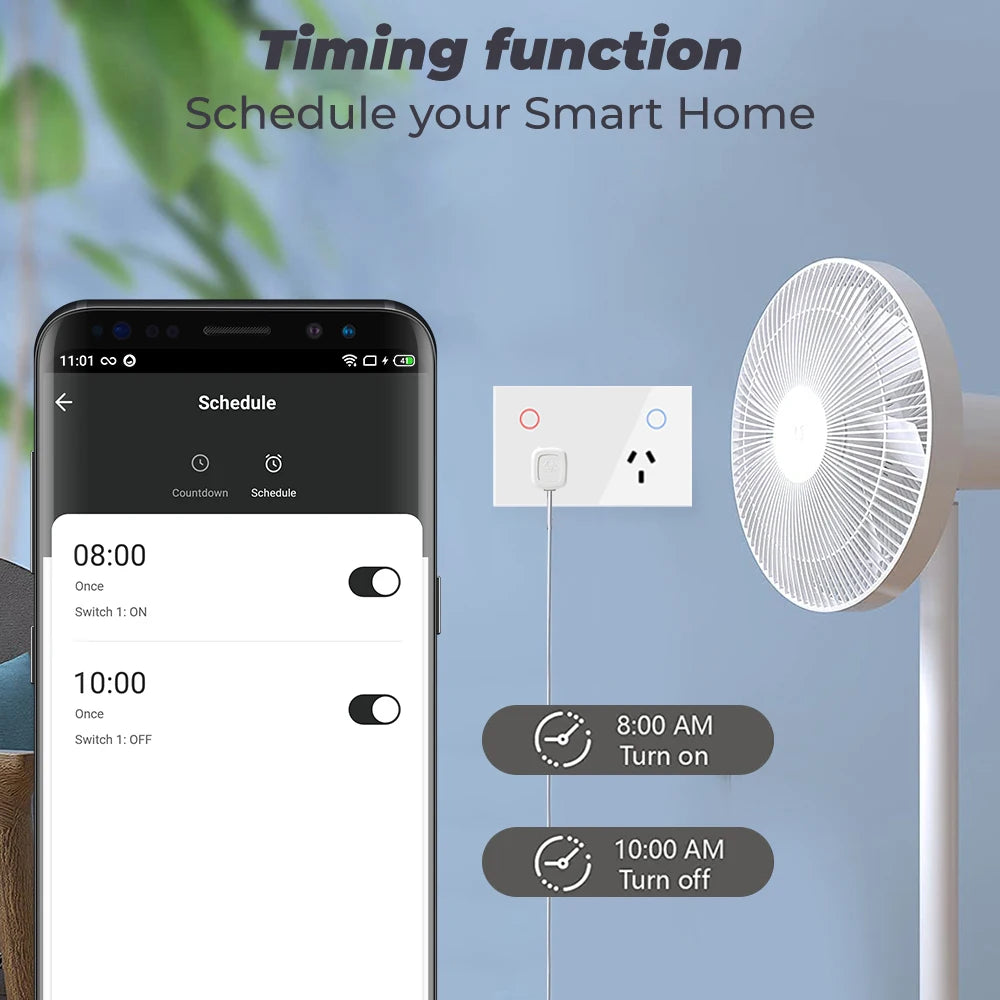 tuya 15A AU Argentina Panel Wall Socket WIFI White Crystal Glass Touch Timmer Power Outlet Smart Home Voice Google Home Alexa