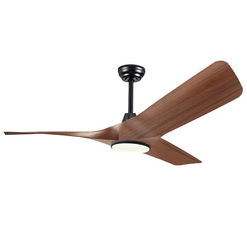 52 Inch Walnut Ceiling Fan, Remote Control with Adjustable Lights, 3 Fan Blades Reversible DC Motor Ceiling Fan, Decorative Fan