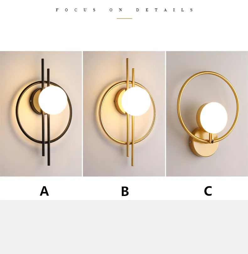 Light Luxury Modern Wall Lamp AC90-260V Living Room TV Background Wall Lamp Aisle Nordic Master Bedroom Bedside Lamp