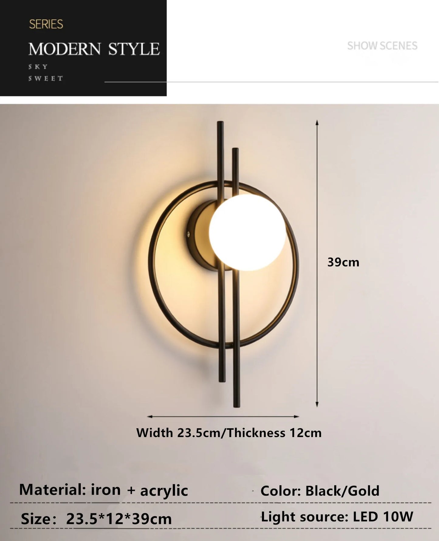 Light Luxury Modern Wall Lamp AC90-260V Living Room TV Background Wall Lamp Aisle Nordic Master Bedroom Bedside Lamp