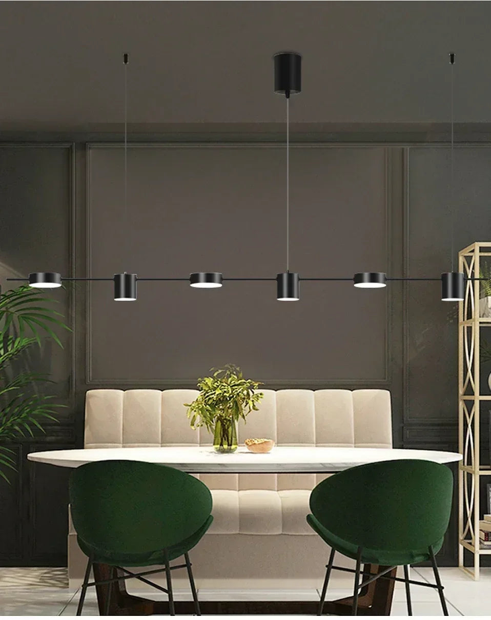 Modern LED Pendant Light, Kitchen Island Dimmable Pendant Light, Black/gold, Lighting Decorative Table Lamp, with Remote Control