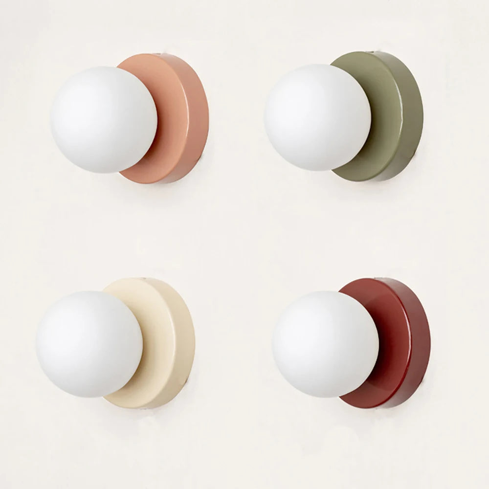 Nordic LED Glass Wall Lamp Minimalist G9 Base Orb Sconce For Bedroom Study Hallway Staircase Aisle Entrance Lighting Fixtures