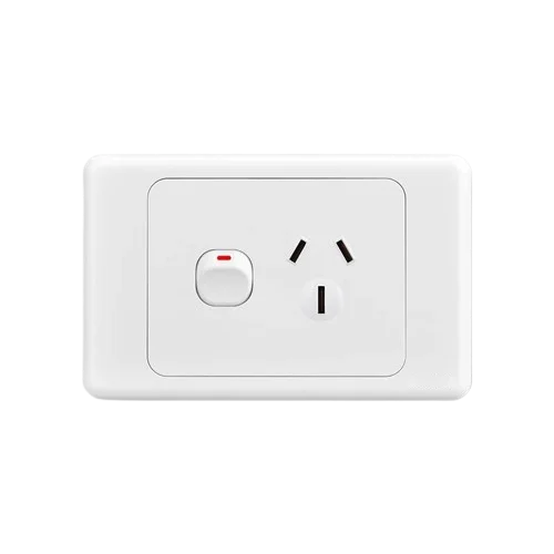 Australian Newzealand Standard Wall Socket Outlet SAA General Purpose Single Power Outlets And Light Switches Horizontal Mount