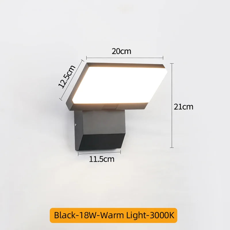 LED Wall Lamp Outdoor Waterproof IP65 Interior Wall Light 180° Rotation Porch Garden Lights  Street Corridor Stairs Lighting 18W