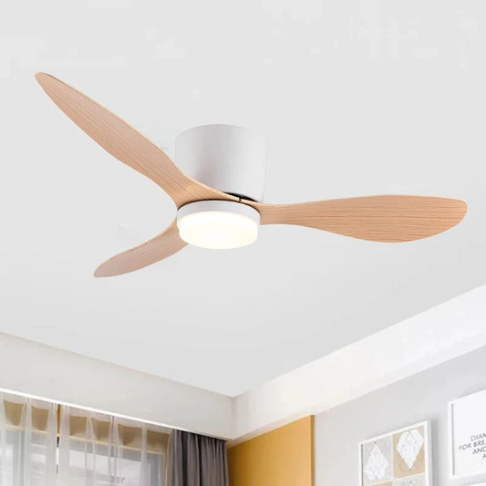 IRALAN Ceiling Fan With Light, 6-speed choice, Reversible DC motor, 3CCT, Dimmable, Whisper, Easy Install, black/White/Wood