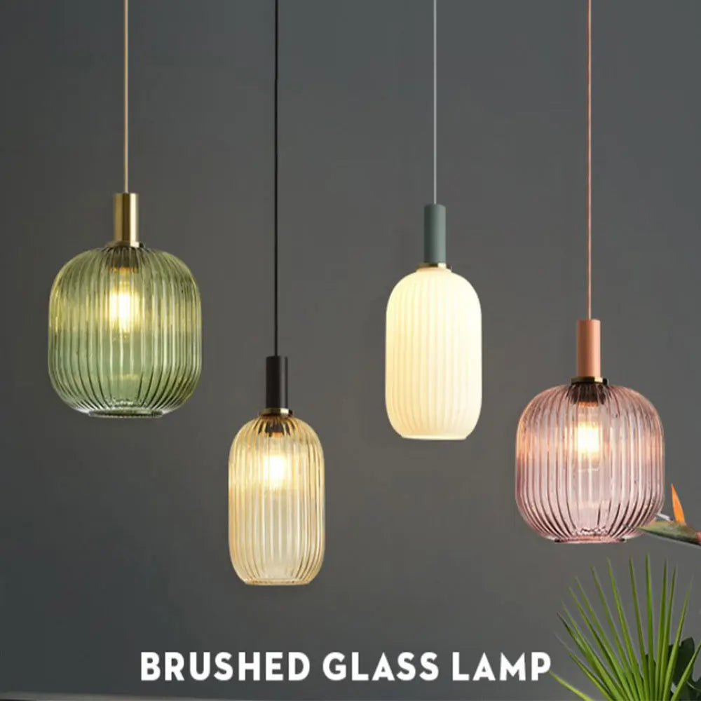 Retro restaurant colorfull glass pendant lights Creative living room Lamp Simple bedside lamp LED E27 hanging loft lighting
