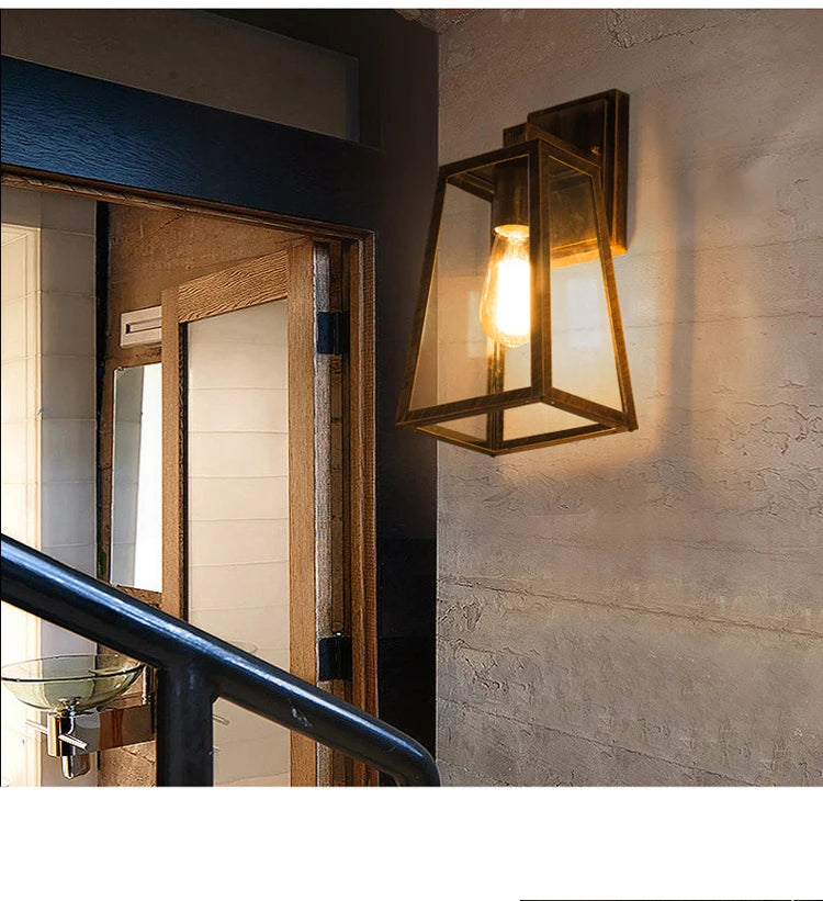 Retro Loft Outdoor Lamp Industrial Vintage Garden Light Restaurant Stair Aisle Bedroom Porch Cafe Lamp Bedside Wall Sconce
