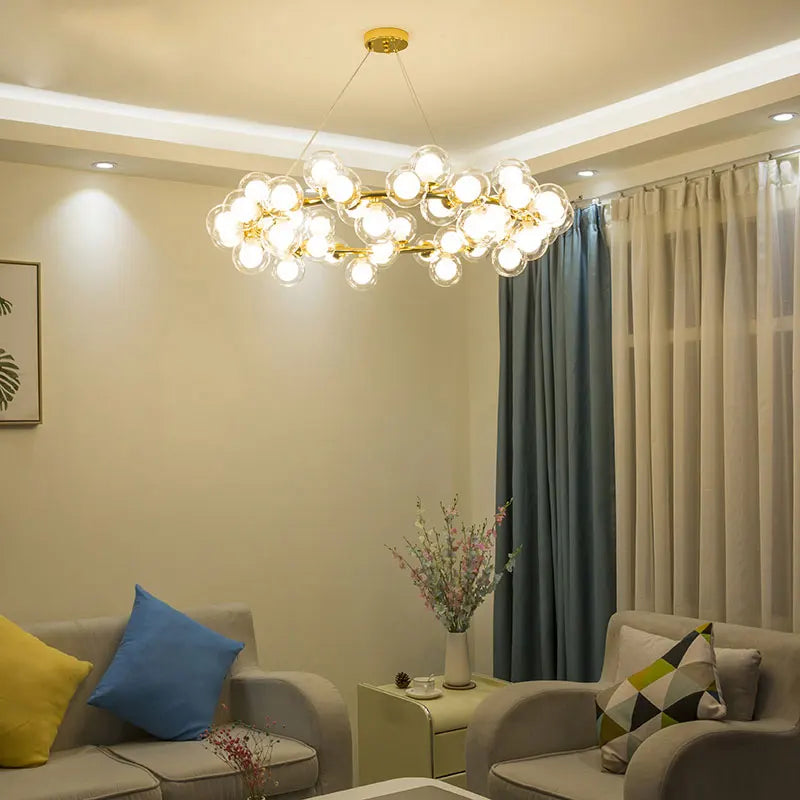 2024 LED Bubble Chandelier Lighting Pendant lamp for Living Dining Room Luminaire With G4 Led 110V-220V Winfordo （ NOT PLASTIC)
